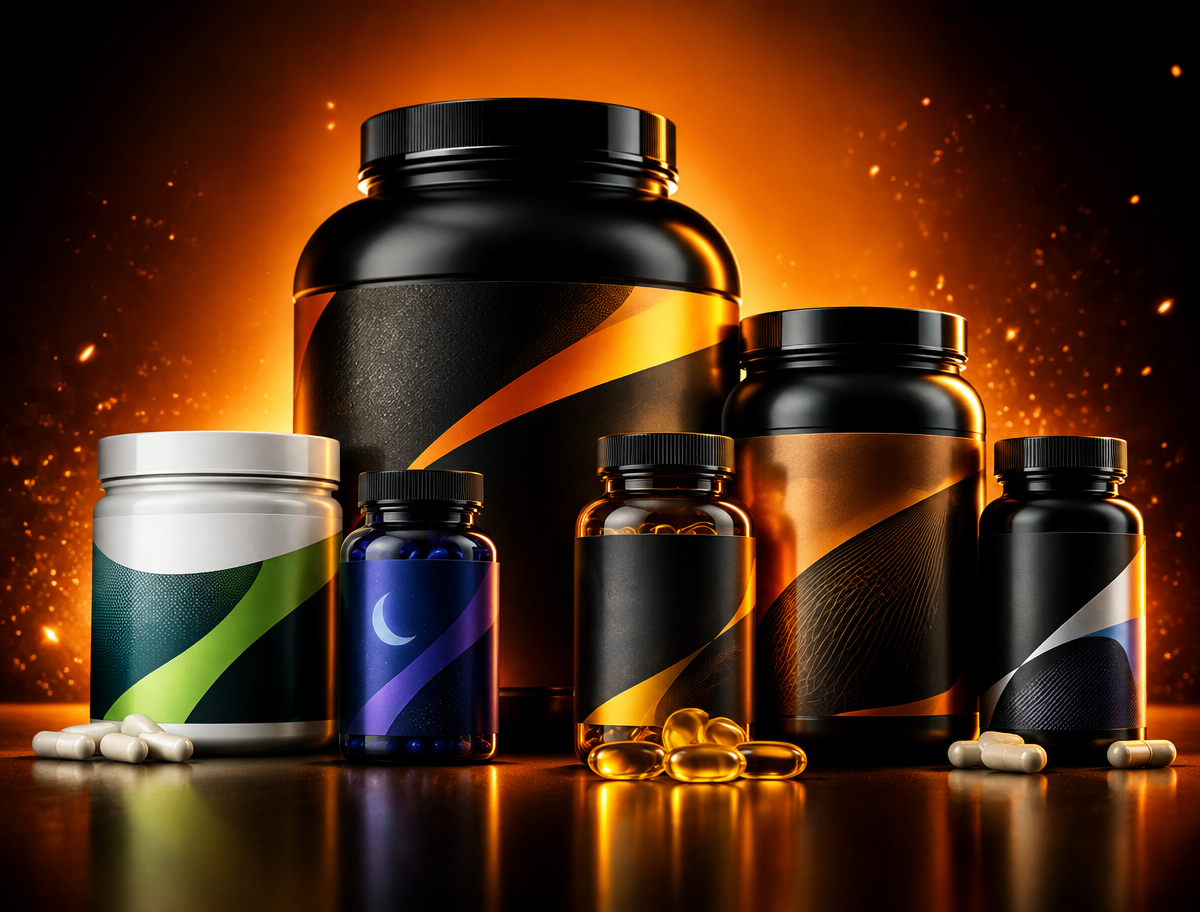 Seleção de suplementos e encapsulados do pack bônus